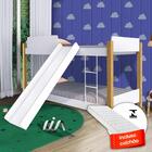 Beliche Montessoriano Solteiro Com Escorregador Branco Mel Te