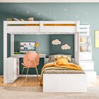 Beliche Office Infantil/juvenil Moon Com Escrivaninha Em L E