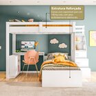 Beliche Office Infantil/juvenil Moon Com Escrivaninha Em L E