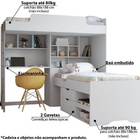 Beliche Office Teen New com Gavetas e Prateleiras - Branco