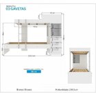 Beliche Plus Com 3 Gavetas Branco
