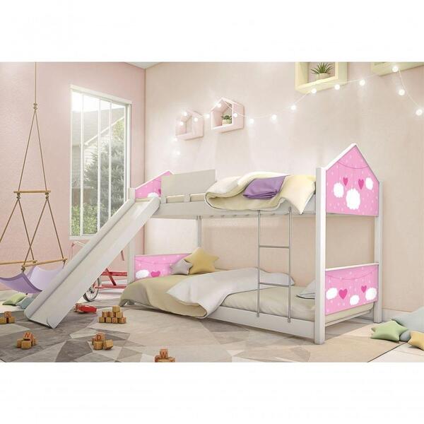 Beliche Prime Casa Juvenil Nuvem Menina Escorregador Colchão
