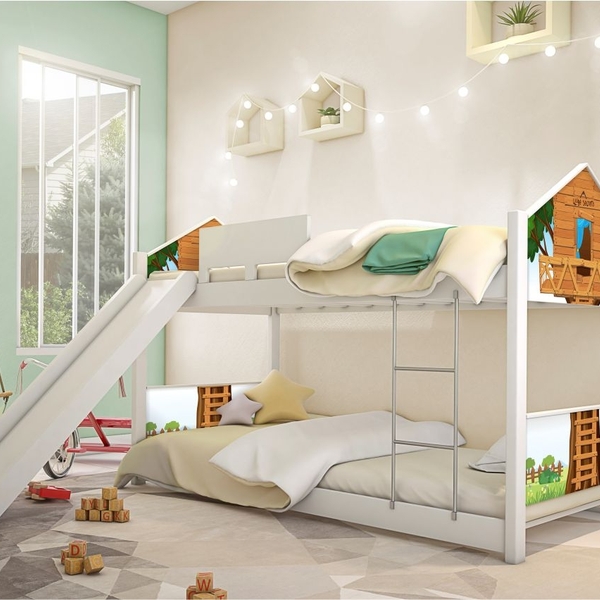 Beliche Prime Casa Na Árvore Juvenil Escorregador E Colchões
