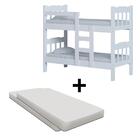 Beliche Que Vira Duas Camas Branca Com 2 Colchões Perola Nema