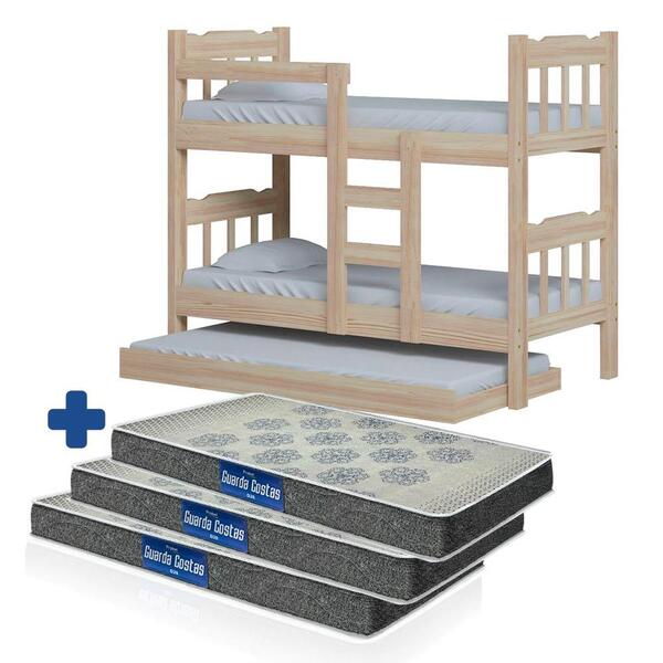 Beliche Que Vira Duas Camas Com Cama Auxiliar Crua Perola Nem