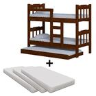 Beliche Que Vira Duas Camas Com Cama Auxiliar E 3 Colchões Ca