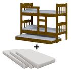 Beliche Que Vira Duas Camas Com Cama Auxiliar E 3 Colchões Im