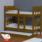 Beliche Que Vira Duas Camas Com Cama Auxiliar E 3 Colchões Im