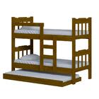 Beliche Que Vira Duas Camas Com Cama Auxiliar Imbuia Perola N