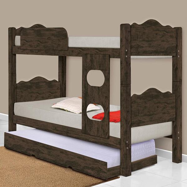 Beliche Rebeca Nogal Com Auxiliar E Colchões