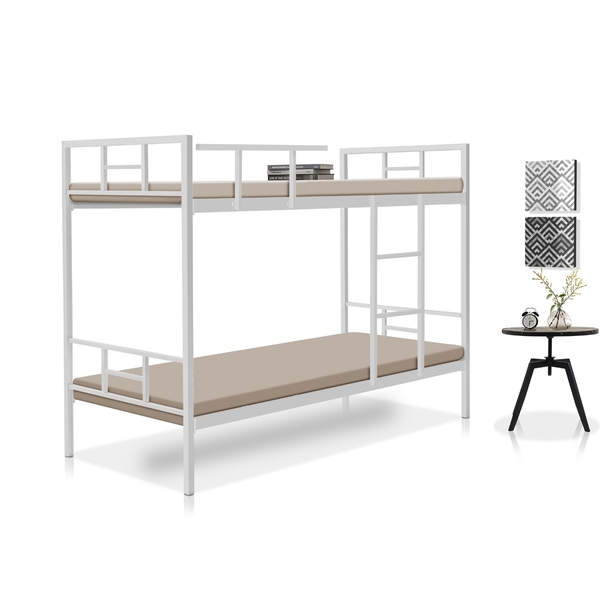 Beliche Reforçada Em Aço Ibisco Branco Com Colchão