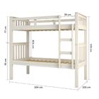 Beliche Solteiro Branco Lavado Em Madeira Maciça Escada Later