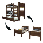 Beliche Solteiro Com Cama Auxiliar Alaska Para Colchão Até 0,