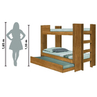 Beliche Solteiro Com Cama Auxiliar Dublin Para Colchão De 0,8