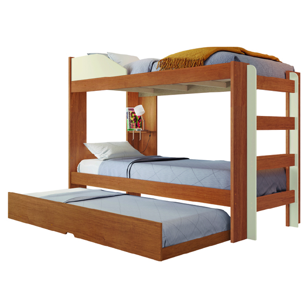 Beliche Solteiro Com Cama Auxiliar Malta Para Colchão Até 0,8