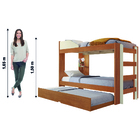 Beliche Solteiro Com Cama Auxiliar Malta Para Colchão Até 0,8