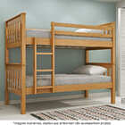 Beliche Solteiro Em Madeira Maciça Com Escada Paris Mel -stra