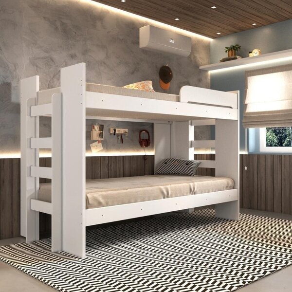 Beliche Solteiro Em Mdf Paris 125 Branco Neve