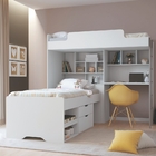 Beliche Solteiro Multifuncional Branco Com Gavetas