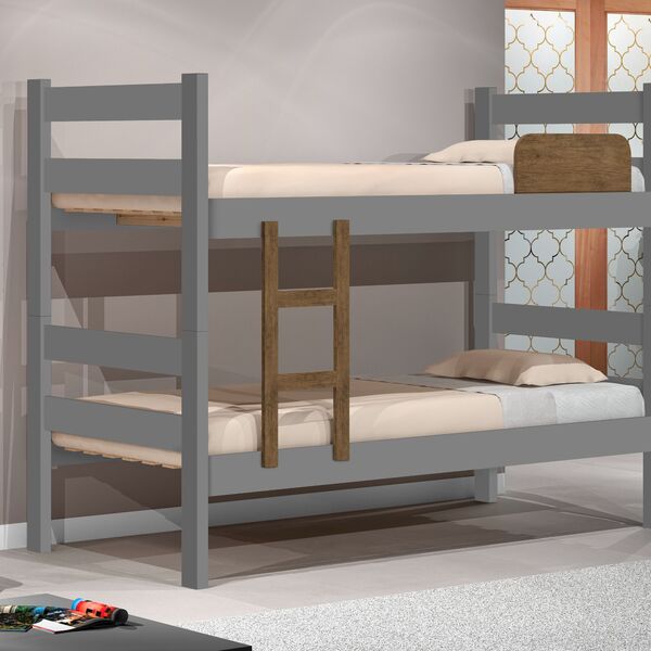 Beliche Solteiro Prisma Plus Cinza Com Jequitiba - Rede Móveis