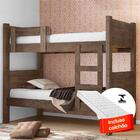 Beliche Solteiro Que Vira Duas Camas Com 2 Colchões Chocolate