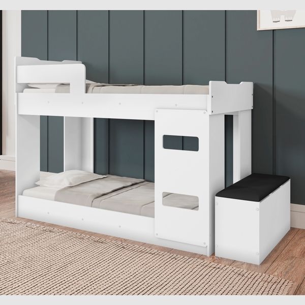 Beliche Solteiro Riori Branco Com Baú