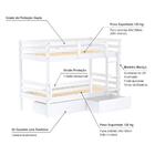 Beliche Solteiro Slim Com 02 Gavetas E Grade De Proteção Made