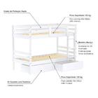 Beliche Solteiro Slim Com 02 Gavetas Madeira Maciça Branco Ho