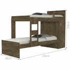 Beliche Solteiro Vitoria Castanho E Colchões