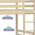 Beliche Teen Play Com Grade De Proteção Em Madeira Maciça Cas