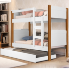 Beliche Treliche Cama Solteiro + Cama Auxiliar Branco Nature