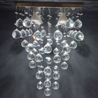 Belíssimo Lustre Cristais Alto Brilho, Com Base De Inox 30x30