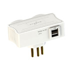 Benjamim com USB 2 Saídas 2 Pólos+Terra Branco Daneva