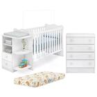 Berço 02 Gavetas 758 E Comoda 777 Doce Sonho Com Colchao Qmovi