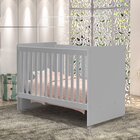 Berço 100% Mdf Com Rodízios Catatau Cinza