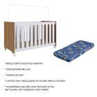 Berço 133x64,8cm Com Colchão E Rodízios Aconchego  Nogal/bran