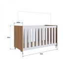 Berço 133x64,8cm Com Colchão E Rodízios Aconchego  Nogal/bran