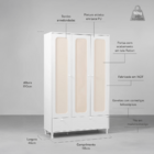 Berço 2 Em 1 Com Rattan Coleção Fofura Branco Acetinado Com R