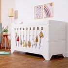 Berço 2 Em 1 Mini Cama Em Mdf Nest Espresso Móveis Branco