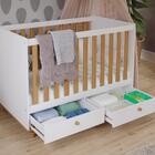 Berço 2 Gavetas Grade Fixa 100% Mdf Candy Permobili Branco/na