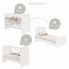 Berço 3 Em 1 100% Mdf 76cm X 100cm Eloá Branco