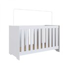 Berço 3 Em 1 Branco 133x64,8cm Com Colchão Aconchego  Branco