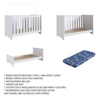 Berço 3 Em 1 Branco 133x64,8cm Com Colchão Aconchego  Branco