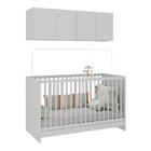 Berço 3 Em 1 Com Armário Aéreo 4 Portas Multimóveis Mp4140