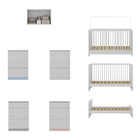 Berço 3 Em 1 Com Colchão Armário Aéreo E Cômoda Multimóveis M