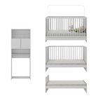 Berço 3 Em 1 Com Colchão E Armário 2 Portas Multimóveis Mp4152