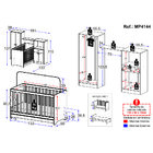 Berço 3 Em 1 Com Colchão E Guarda-roupas 4 Portas 1 Gaveta Mu