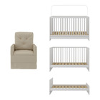 Berço 3 Em 1 Com Colchão E Poltrona Amamentação Multimóveis M