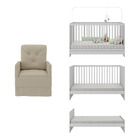 Berço 3 Em 1 Com Colchão E Poltrona Amamentação Multimóveis M