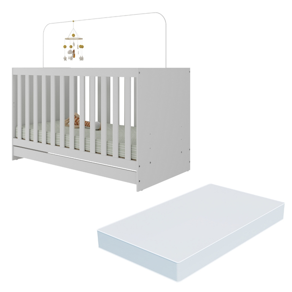 Berço 3 Em 1 Com Colchão Incluso Doce De Leite Multimóveis Mp